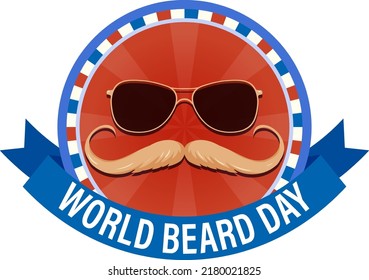 World beard day banner design illustration