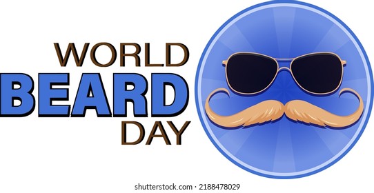World beard day banner design illustration