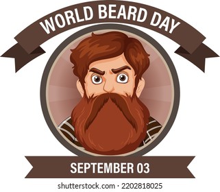 World beard day banner design illustration