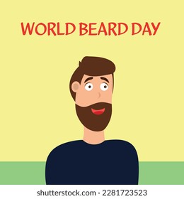 World Beard Day . Design suitable for greeting card poster and banner