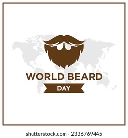 World beard day greetings vector.