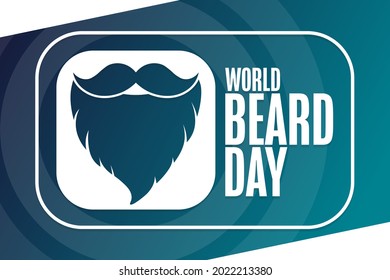 World Beard Day. Holiday concept. Template for background, banner, card, poster with text inscription. Vector EPS10 illustration