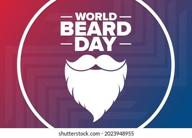 World Beard Day. Holiday concept. Template for background, banner, card, poster with text inscription. Vector EPS10 illustration