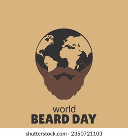 WORLD BEARD DAY, illustration of beard with world map