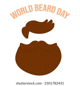 Día Mundial de la Barba. La barba de los hombres. Carácter de Vector plano.