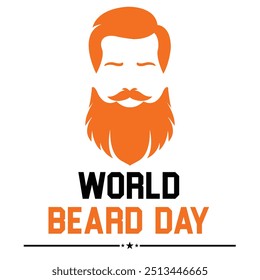 World Beard Day Minimal Poster Design.