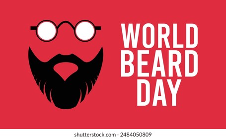 El Día Mundial de la Barba se celebra cada año en septiembre. Diseño de Anuncio Diseño de Ilustración vectorial de Plantilla Diseño de fondo.
