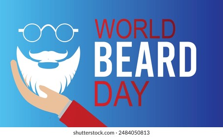 World Beard Day is observed every year on September. banner design template Vector illustration background design.