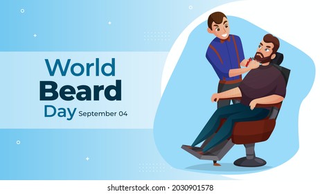 World Beard Day on September 04 business brochure flyer banner design horizontal template vector, cover presentation abstract, modern publication poster and flag-banner.