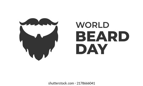 World Beard Day Poster Background September Event Vector Illustration