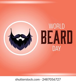 World Beard Day Poster Template, Template for Background, Social media post, Banner, Greeting card. Vector illustration