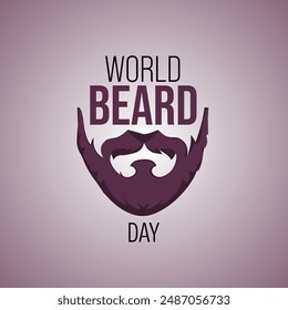 World Beard Day Poster Template, Template for Background, Social media post, Banner, Greeting card. Vector illustration