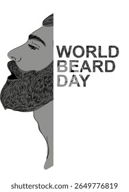 World Beard Day poster. Vector illustration.