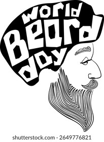 World Beard Day poster. Vector illustration.