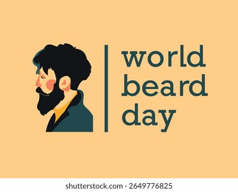 World Beard Day poster. Vector illustration.