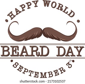 World Beard Day September 3 Banner illustration