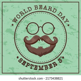 World Beard Day September 3 Poster Template illustration