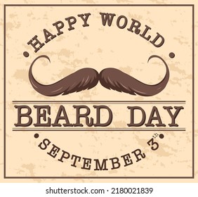 World Beard Day September 3 Poster Template illustration