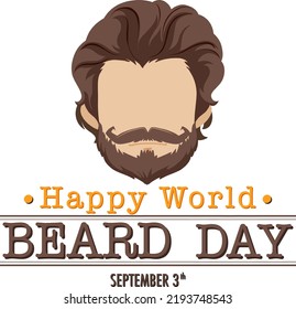 World Beard Day September 3 Banner illustration