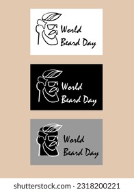 World Beard Day. Set Holiday concept for banner, card, poster with text inscription. Vector EPS10