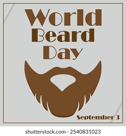  World Beard Day vector graphic ideal for World Beard Day celebration. Perfect for salon logo design 
