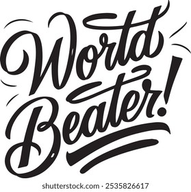 Tipografia do World Beater, silhueta Vetor, ilustração de arte digital