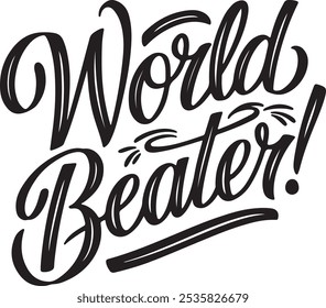 Tipografia do World Beater, silhueta Vetor, ilustração de arte digital