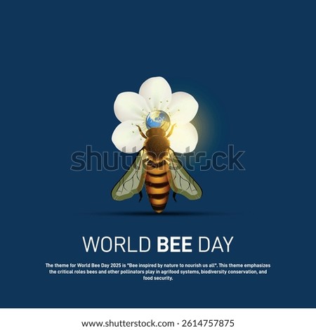 world bee day 2025. world bee day creative banner, poster, social media post, postcard, background, template, backdrop, greetings card, web banner, cover design etc.