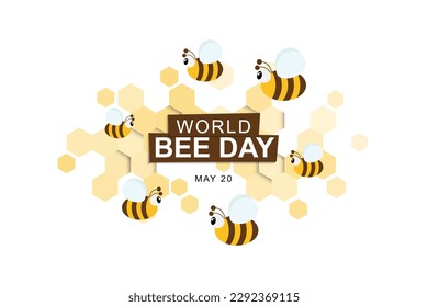 World Bee Day background. Animal, Awareness, Environment. Vector illustration.