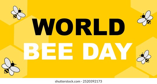 world bee day background vector with several bee and honeycomb vector illustration. World Bee Day May 20 Planet Earth