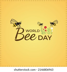 World bee day. Commemorative design for Bee Day celebration. vector illustration.