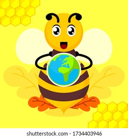 world bee day in flat design