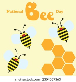 World bee day with bee and honey comb