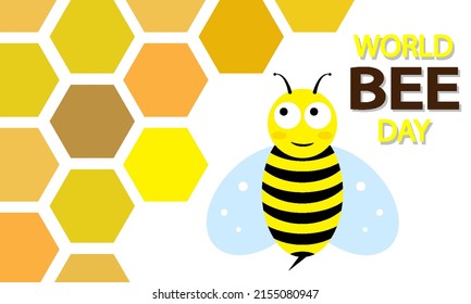 World bee day and honeycomb, vector art illustration.