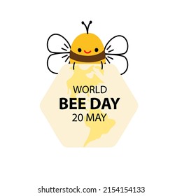 World Bee Day, International Bee Day. Vector illustration template for logo design, banner, poster, flyer, sticker, postcard, etc.