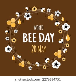 World Bee Day, International Bee Day. Vector illustration template for logo design, banner, poster, flyer, sticker, postcard, etc.