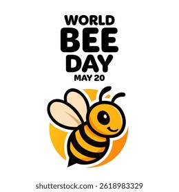 World Bee Day. May 20. Vector illustration. Holiday banner, card, poster and background template