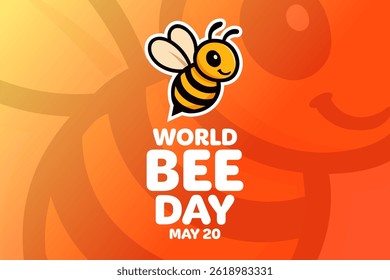 World Bee Day. May 20. Vector illustration. Holiday banner, card, poster and background template