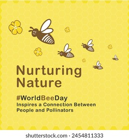World Bee Day, May 20th. Creative Social Media Design Post Template