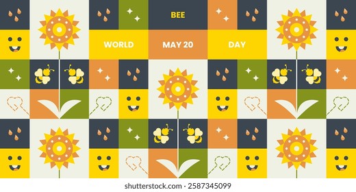 World Bee Day pattern design.