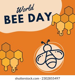 world bee day poster for social media post