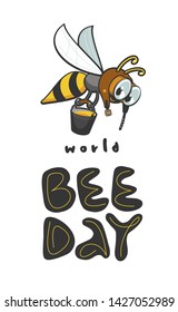 World Bee Day Vector Design Template.