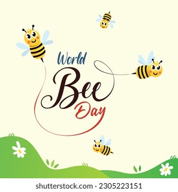 Ilustración de vectores del Día Mundial de la Abeja 2023