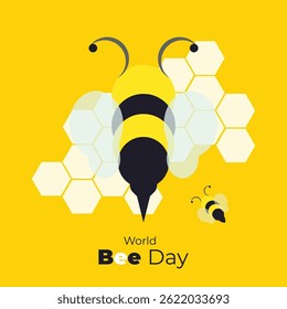 World Bee Day vector, illustration. 20th May.