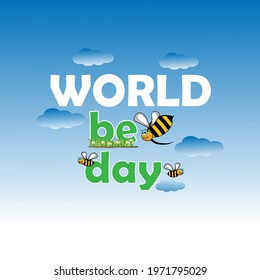 world bee day web banner design. typhography design. illustration vector