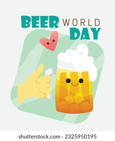 World Beer day  Vector Illustration for beer Day