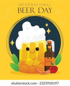 World Beer day  Vector Illustration for beer Day