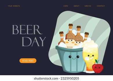 World Beer day  Vector Illustration for beer Day