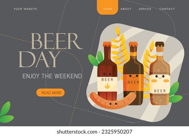 World Beer day  Vector Illustration for beer Day