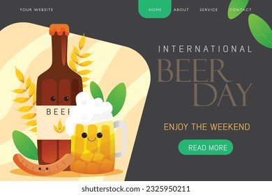 World Beer day  Vector Illustration for beer Day